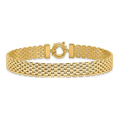 14K Yellow Gold 8.4mm Panther Link Chain Bracelet – view 4