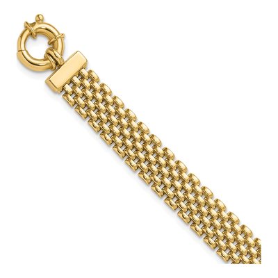 14K Yellow Gold 8.4mm Panther Link Chain Bracelet