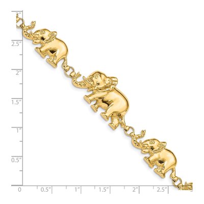 14K Yellow Gold Graduated Elephant Link Bracelet – view 4