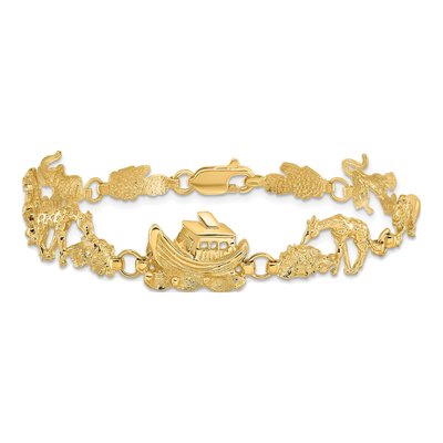 14K Yellow Gold Noah's Ark 7-Inch Bracelet – view 3