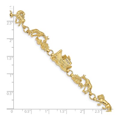 14K Yellow Gold Noah's Ark 7-Inch Bracelet – view 4