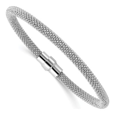 Sterling Silver Mesh Magnetic Bracelet – view 3