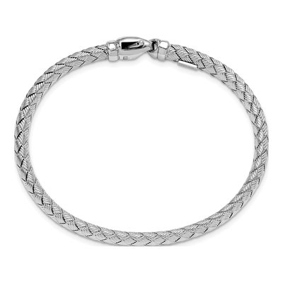 Sterling Silver Woven Bangle Bracelet – view 3