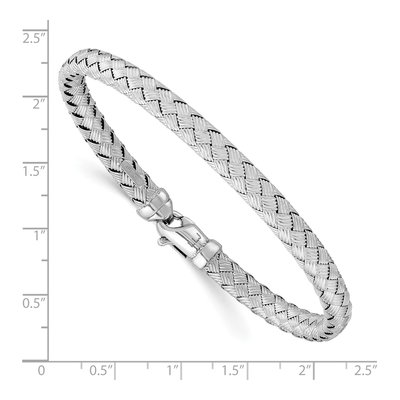Sterling Silver Woven Bangle Bracelet – view 4