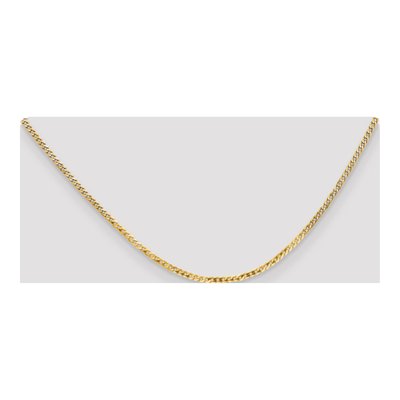 14K Yellow Gold 2.2mm Beveled Flat Curb Chain – view 4