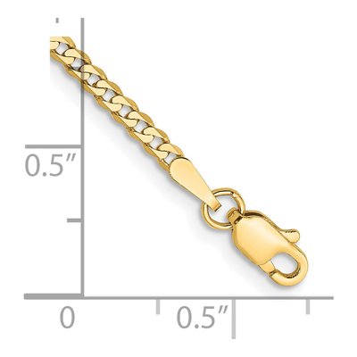 14K Yellow Gold 2.2mm Flat Beveled Curb Chain Bracelet – view 2
