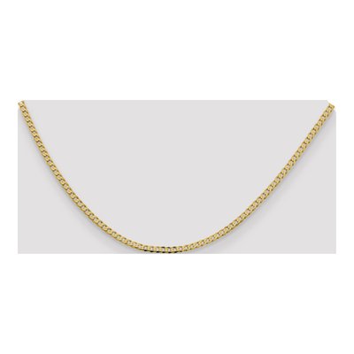 14K Yellow Gold 2.3mm Flat Beveled Curb Chain – view 4