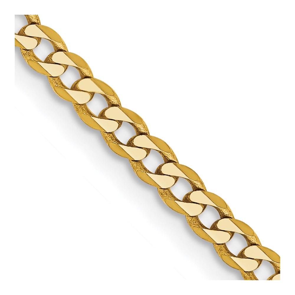14K Gold 28in Flat Beveled Curb Chain