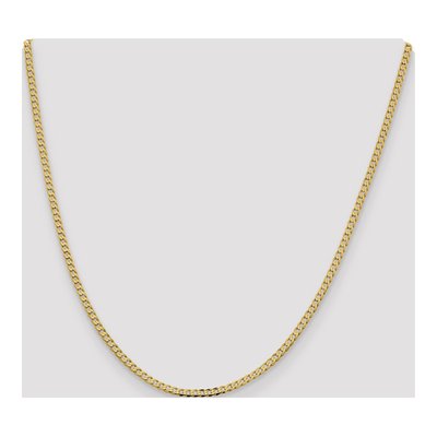 14K Yellow Gold 2.3mm Flat Beveled Curb Chain – view 4