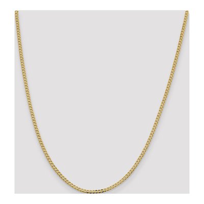 14K Yellow Gold 2.3mm Flat Beveled Curb Chain – view 4