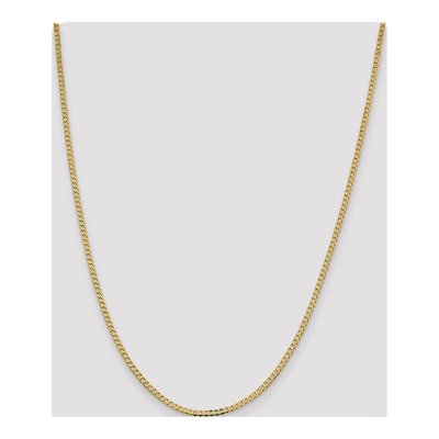 14K Yellow Gold 2.3mm Flat Beveled Curb Chain – view 4