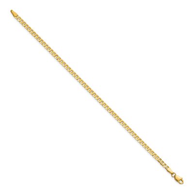 14K Yellow Gold 2.9mm Flat Beveled Curb Chain Bracelet – view 2