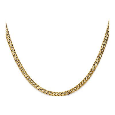 14K Yellow Gold 3.9mm Flat Beveled Curb Chain – view 2