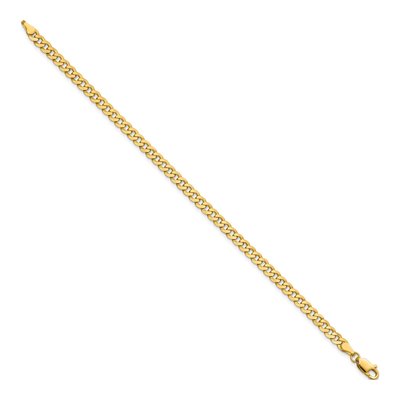 14K Yellow Gold 3.9mm Flat Beveled Curb Chain Bracelet – view 2