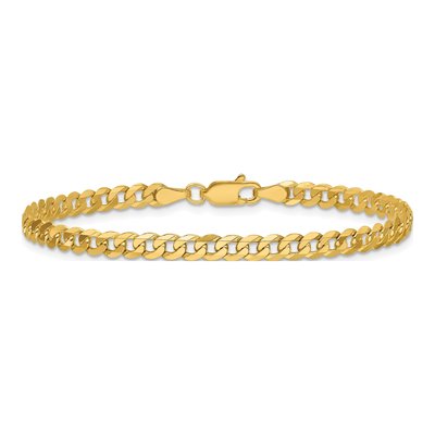 14K Yellow Gold 3.9mm Flat Beveled Curb Chain Bracelet – view 4