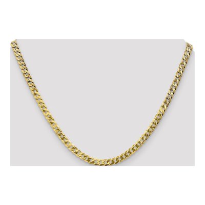 14K Yellow Gold 4.75mm Flat Beveled Curb Chain – view 4
