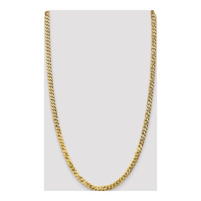 14K Yellow Gold 4.75mm Flat Beveled Curb Chain – view 4