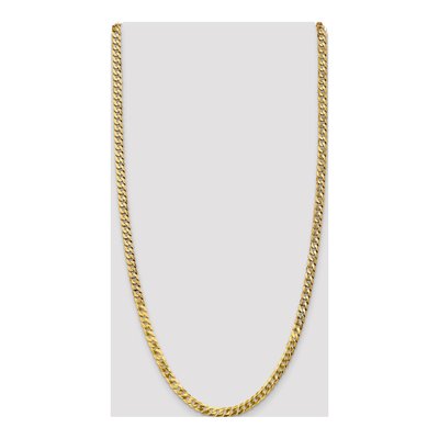 14K Yellow Gold 4.75mm Flat Beveled Curb Chain – view 4
