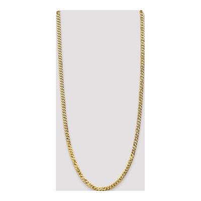 14K Yellow Gold 4.75mm Flat Beveled Curb Chain – view 4