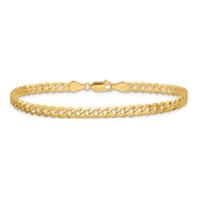 14K Yellow Gold 4.75mm Flat Beveled Curb Chain Bracelet – view 3