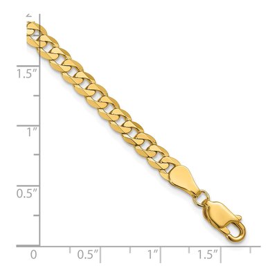 14K Yellow Gold 4.75mm Flat Beveled Curb Chain Bracelet – view 4