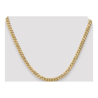 14K Yellow Gold 5.75mm Flat Beveled Curb Chain – view 4