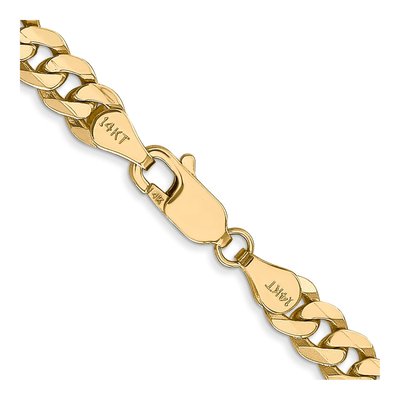 14K Yellow Gold 5.75mm Flat Beveled Curb Chain – view 3