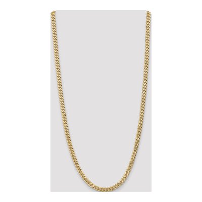 14K Yellow Gold 5.75mm Flat Beveled Curb Chain – view 4