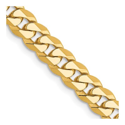 14K Yellow Gold 5.75mm Flat Beveled Curb Chain