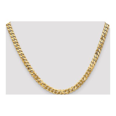 14K Yellow Gold 6.25mm Flat Beveled Curb Chain – view 4