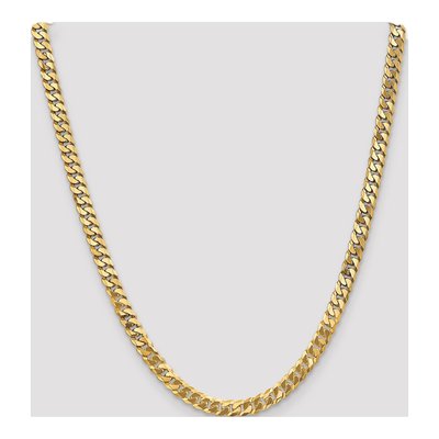 14K Yellow Gold 6.25mm Flat Beveled Curb Chain – view 4