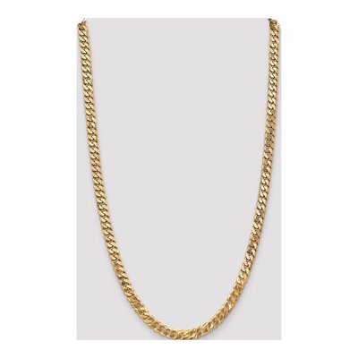 14K Yellow Gold 6.25mm Flat Beveled Curb Chain – view 4