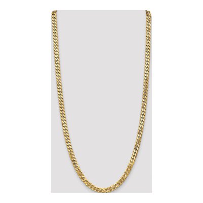 14K Yellow Gold 6.25mm Flat Beveled Curb Chain – view 4