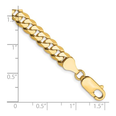 14K Yellow Gold 6.25mm Flat Beveled Curb Chain Bracelet – view 2