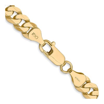 14K Yellow Gold 7.25mm Flat Beveled Curb Chain – view 3