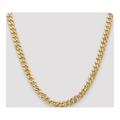 14K Yellow Gold 8mm Flat Beveled Curb Chain – view 4