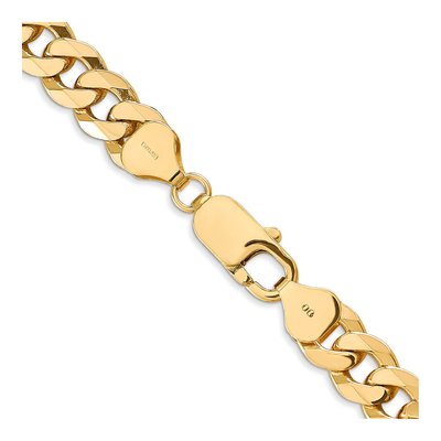14K Yellow Gold 8mm Flat Beveled Curb Chain – view 3