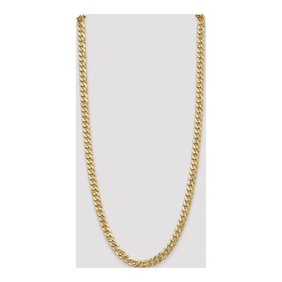 14K Yellow Gold 8mm Flat Beveled Curb Chain – view 4