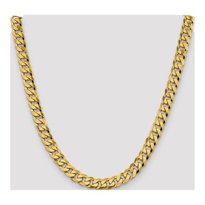 14K Yellow Gold 8.5mm Flat Beveled Curb Chain – view 4