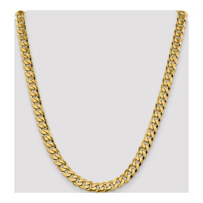 14K Yellow Gold 8.5mm Flat Beveled Curb Chain – view 4
