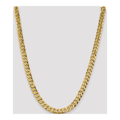 14K Yellow Gold 8.5mm Flat Beveled Curb Chain – view 4