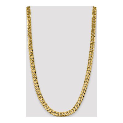 14K Yellow Gold 8.5mm Flat Beveled Curb Chain – view 4