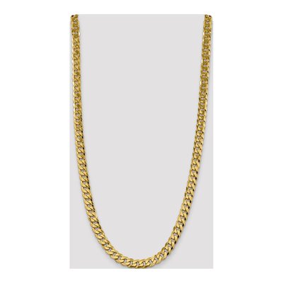 14K Yellow Gold 8.5mm Flat Beveled Curb Chain – view 4