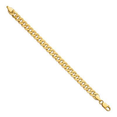 14K Yellow Gold 8.5mm Flat Beveled Curb Chain Bracelet – view 2