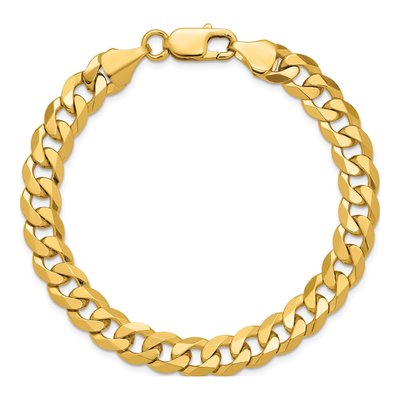 14K Yellow Gold 8.5mm Flat Beveled Curb Chain Bracelet – view 5
