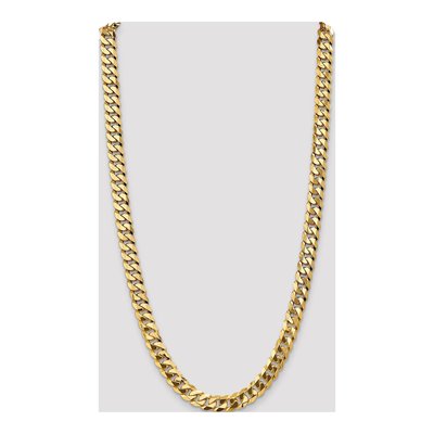 14K Yellow Gold 9.5mm Flat Beveled Curb Chain – view 4
