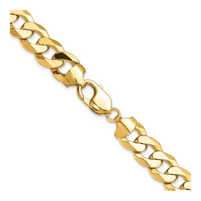 14K Yellow Gold 12mm Flat Beveled Curb Chain – view 3