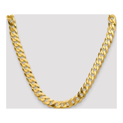 14K Yellow Gold 12mm Flat Beveled Curb Chain – view 4