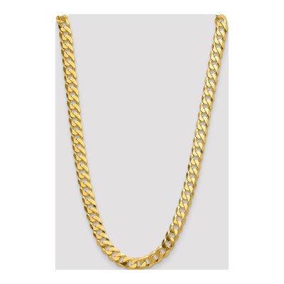 14K Yellow Gold 12mm Flat Beveled Curb Chain – view 4