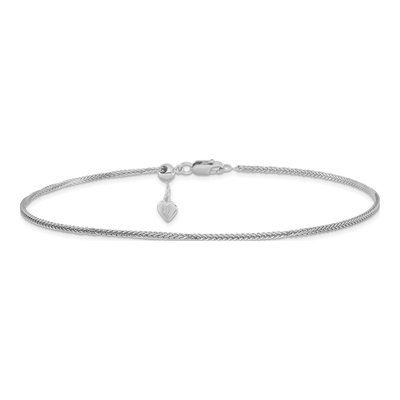 Sterling Silver 1mm Diamond-Cut Wheat Chain Anklet – view 4